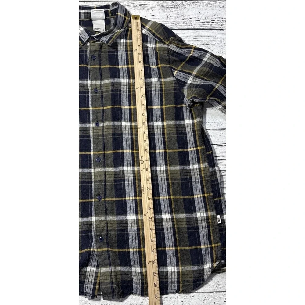 The North Face Men's Button Down Shirt Size Xl Multicolor‎ Plaid Green And Navy